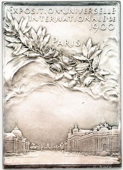 PLAQUE EN ARGENT Plaque en argent Exposition universelle internationale 1900 - Paris...