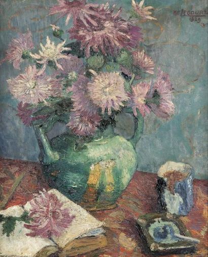 Raymond Louis LECOURT Raymond Louis LECOURT (1882-1946) Bouquet de fleurs Huile sur...