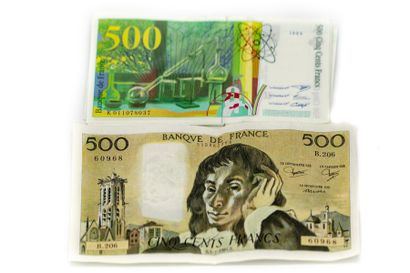 BILLET DE 500 FRANCS PASCAL 1 billet de 500 Francs pascal et 16 billets de 500 f...