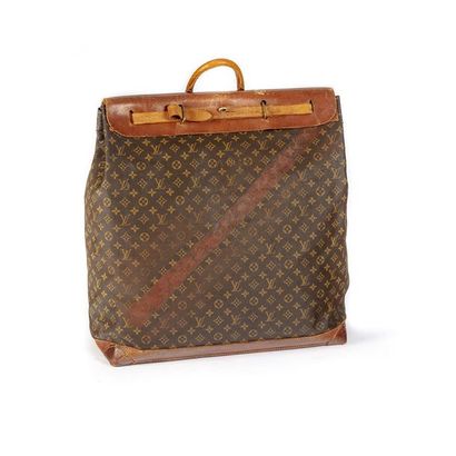 LOUIS VUITTON Louis VUITTON Steamer bag grand modèle en cuir monogrammé barré d'une...