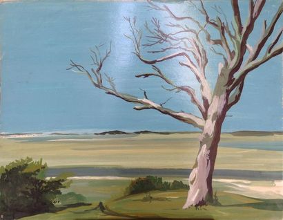 Pierre GAUTIEZ Pierre GAUTIEZ (1922-2006) Saint Valéry sur Somme (arbre mort) Gouache...