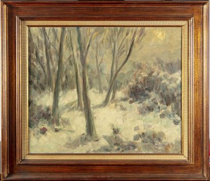 Attribué à Léonard BORDES Attribué à Léonard BORDES (1898-1969) Paysage sous la neige...
