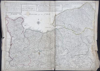 Carte ancienne Carte de Normandie comprenant les départements de la Manche du Calvados...