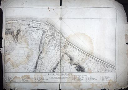 Carte ancienne Plan de honfleur (avec le projet général pour l'amélioration du port...