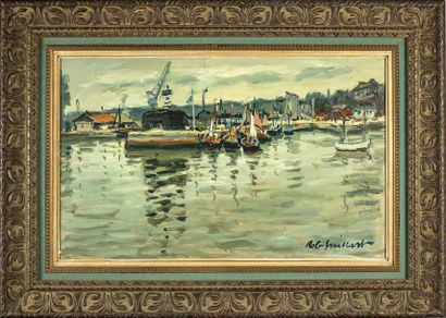 null Robert GUILBERT (1920-1992)
Le port de Honfleur
Huile sur toile signée en bas...