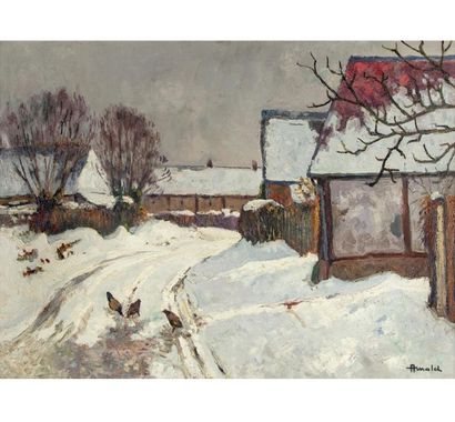null Albert MALET (1905-1986)
Neige à Limesy
Huile sur toile signée en bas à droite
60...