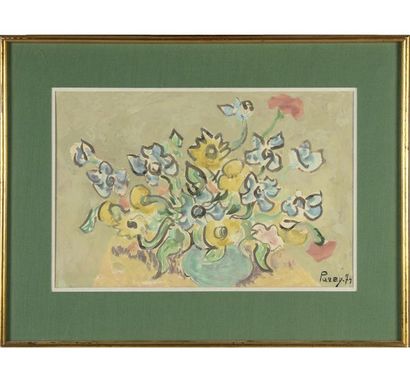 Léonce PAREY (1910-1980) Bouquet de fleurs...