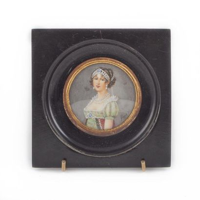 null ECOLE FRANCAISE DU XIXe siècle
Portrait de Caroline Bonaparte
Miniature
Porte...
