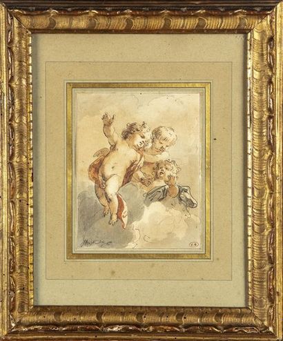 null Jacob de WIT (1695-1754)
Putti sur des nuées
Crayon, encre, gouache
Signé en...
