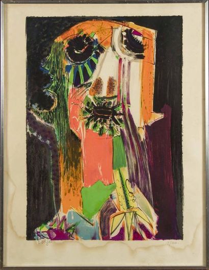 null Bernard LORJOU (1908-1986)
Femme en pleurs
Lithographie en couleur sur papier
Signé...