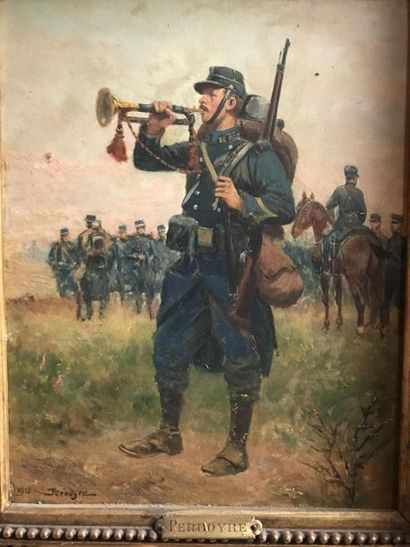 Paul PERBOYRE (1851-1929) Trompette cuirassier...