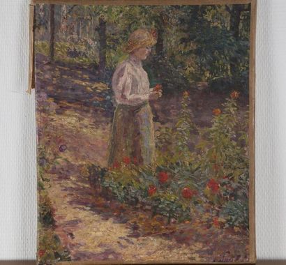 PAUL AMELIN (1866-1941) Paul AMELIN (1866-1941)

Femme à la rosée

Huile sur toile

Signé...