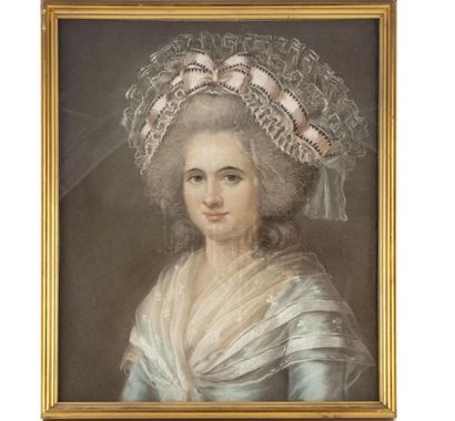 null École FRANCAISE de la fin du XVIIIe

Portrait de jeune femme coiffée d'un bonnet...