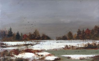 null Pierre GAUTIEZ (1922-2006)
Paysage d'hiver en Normandie
Huile sur toile
22 x...
