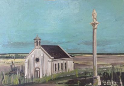 null Pierre GAUTIEZ (1922-2006)
Eglise et colonne
Huile sur isorel
60 x 81 cm