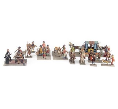 null Collection de figurines en plomb peint représentant des personnages de la vie...