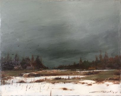 null Pierre GAUTIEZ (1922-2006)
L'hiver le soir
Huile sur toile
22 x 27 cm