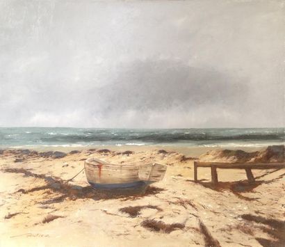 null Pierre GAUTIEZ (1922-2006)
Barque sur la dune
Huile sur toile
54 x 65 cm