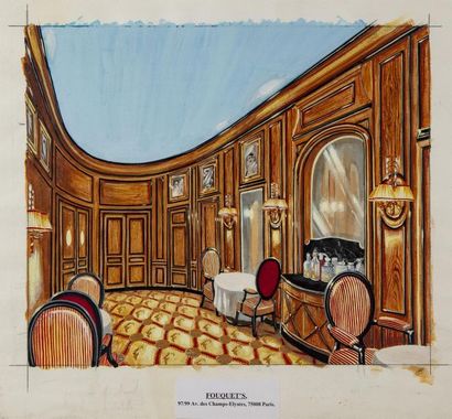 null Jeffrey BAILEY (1956)
Projet d'intérieur pour le Fouquet's Champs Elysées
Aquarelle...