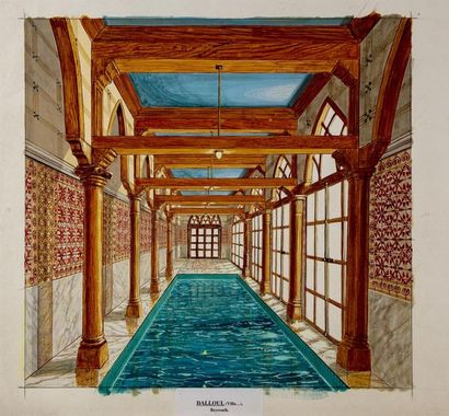 null Jeffrey BAILEY (1956)
Projet d'intérieur pour une piscine à Beyrouth
Aquarelle...