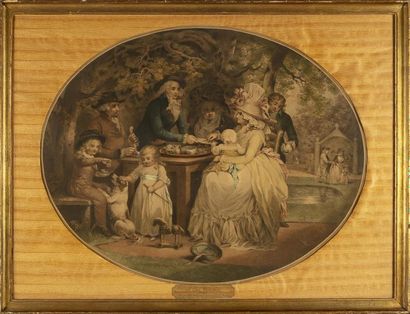null The Tea Garden
Gravure, vers 1790, d'après le tableau de George MORLAND (1763-1804)...