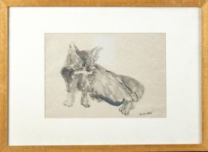 null W. Q. CHEN
Le chat aux yeux bleus
Lavis
17,5 x 24,5 cm.
