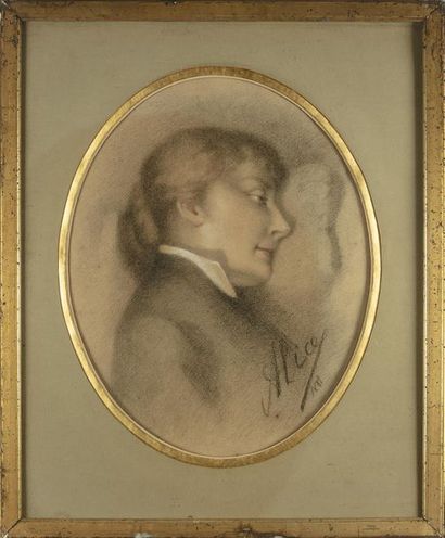 null Alice Le FEVRE
Portrait ovale d'une jeune femme
Pastel
Daté 1881
49x39 cm à...
