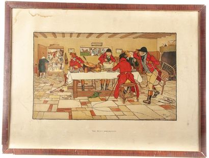 null Paire de lithographies anglaises
"THE HUNT BREAKFAST"
"THE HUNT SUPPER" 
44...