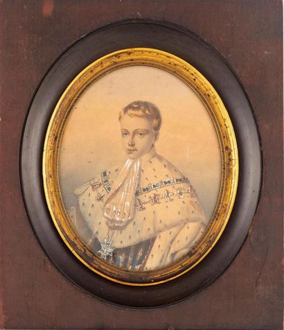 null ÉCOLE FRANCAISE du XIXe
Portrait présumé du Comte de Chambord en costume du...