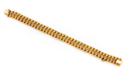 null Bracelet gourmette en or jaune 18K (750 millièmes) à mailles américaines
Circa...