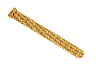 null Bracelet ruban en or jaune tressé formant une ceinture, la boucle en forme de...