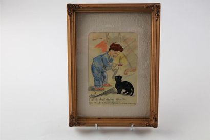 null Germaine BOURET (1907-1953)
"C'est le chat de la voisine qui vient souhaiter...