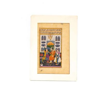 null INDES du NORD
Miniature sur papier représentant une scène de cour du Mahabaratta
23...