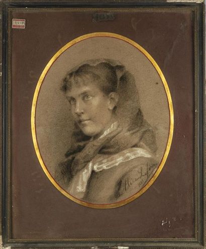null Alice LE FEVRE (XIX)
Portrait d'une jeune fille
Pastel
signé et daté, 1881,...