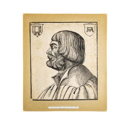 null D'après Erhard SCHÖN (1491-1542)
Portrait d'Albrecht DÜRER de profil
Bois gravé...