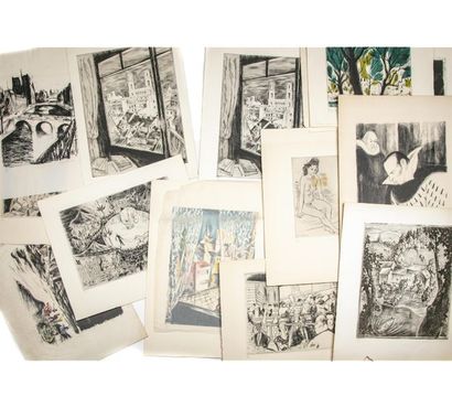 null Robert BONFILS (1886-1971)
Important ensemble de documents, gravures et dessins...