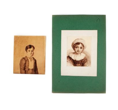 null École FRANCAISE vers 1830
Portrait de fillette au bonnet de dentelle
Portrait...
