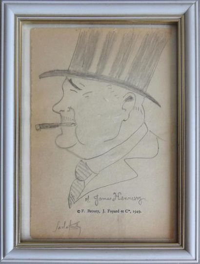 null Sacha GUITRY (1885-1957)
Portrait de M. James Hennessy
Dessin au crayon sur...