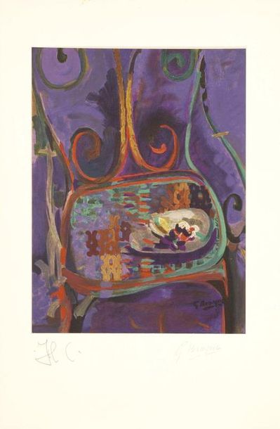 D'après Georges BRAQUE (1882 - 1963) D'après Georges BRAQUE (1882 - 1963)
La chaise
Lithographie...