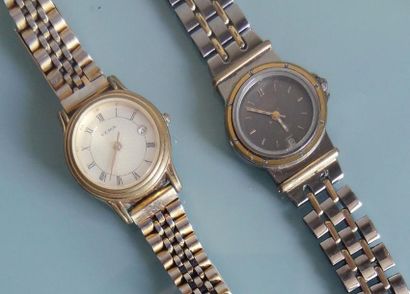 YEMA - CODHOR YEMA - CODHOR
Deux montres de Dame en métal bicolore acier et doré....