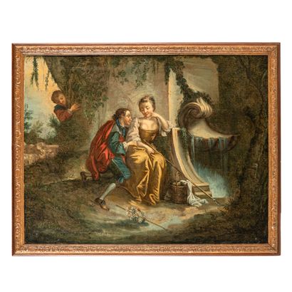 FRANÇOIS BOUCHER (maniera di) (Paris, 1703 - 1770)
Scène galante
Huile sur toile,... Gazette Drouot
