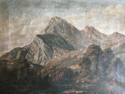 DURAND (XIXe siècle) 
Paysage en Savoie 
Huile...