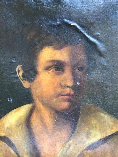 null ECOLE FRANCAISE de la fin du XIXe siècle 
Portrait de jeune homme 
Huile sur...