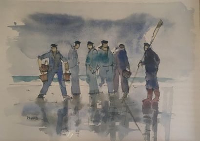 * Michel KING (1930)
Les pêcheurs
Aquarelle...