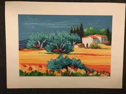 null Serge FENECH (1951)
Paysages méditerranéens
Trois estampse en couleurs, numérotées...