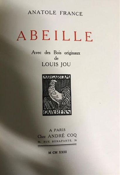 null Anatole France, Abeille. Bois originaux de Louis Jou. Éditions André Coq, Paris,...