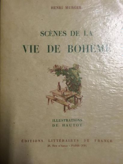 null Lot de trois ouvrages littéraires illustrés : 
- Henri MURGER, Scène de la vie...