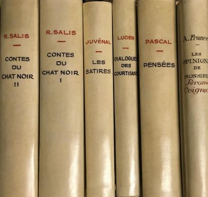 null LOT de 6 ouvrages littéraires reliés. In-12. Comprenant :
- R. Salis, Compte...