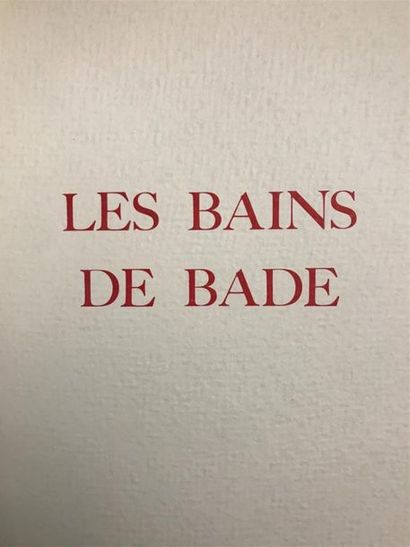 René BOYLESVE. Les Bains de Bade. Paris,...