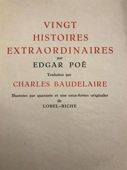 null Edgar POE. Vingt histoires extraordinaires. Traduites par Charles Baudelaire....